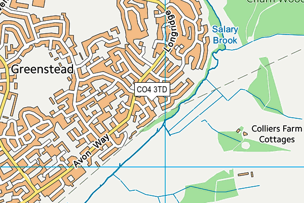 CO4 3TD map - OS VectorMap District (Ordnance Survey)