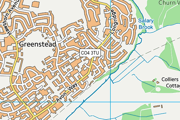 CO4 3TU map - OS VectorMap District (Ordnance Survey)