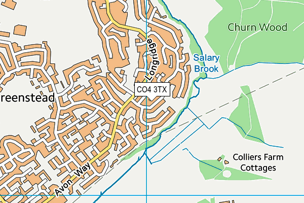 CO4 3TX map - OS VectorMap District (Ordnance Survey)