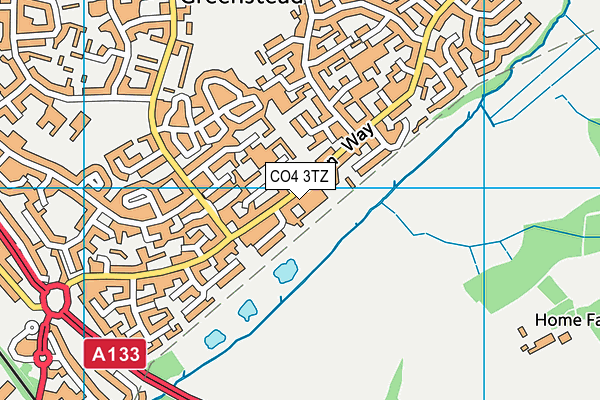 CO4 3TZ map - OS VectorMap District (Ordnance Survey)