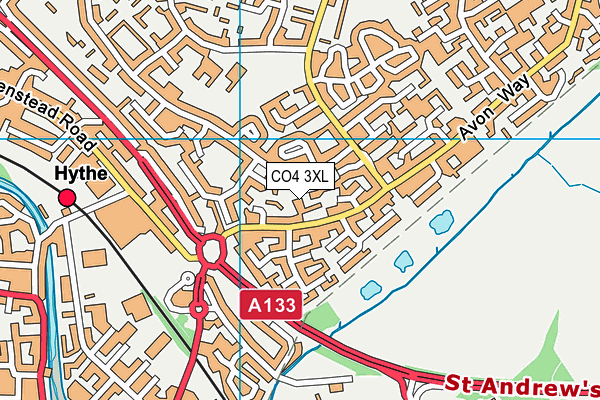CO4 3XL map - OS VectorMap District (Ordnance Survey)