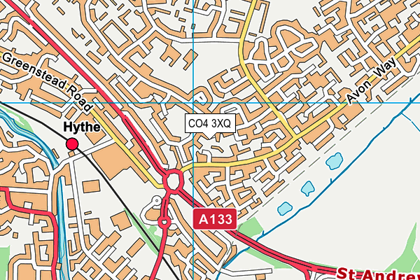 CO4 3XQ map - OS VectorMap District (Ordnance Survey)
