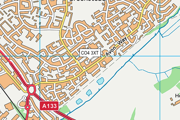CO4 3XT map - OS VectorMap District (Ordnance Survey)