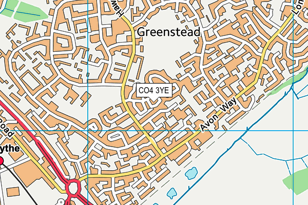 CO4 3YE map - OS VectorMap District (Ordnance Survey)