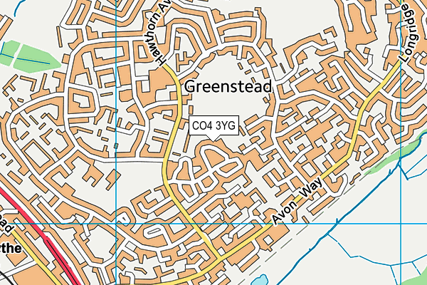 CO4 3YG map - OS VectorMap District (Ordnance Survey)