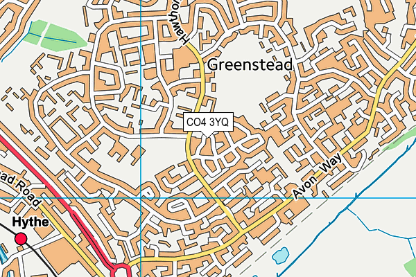 CO4 3YQ map - OS VectorMap District (Ordnance Survey)