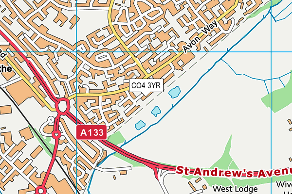 CO4 3YR map - OS VectorMap District (Ordnance Survey)