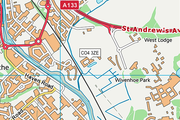 CO4 3ZE map - OS VectorMap District (Ordnance Survey)