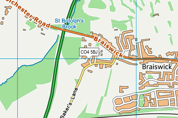 CO4 5BJ map - OS VectorMap District (Ordnance Survey)