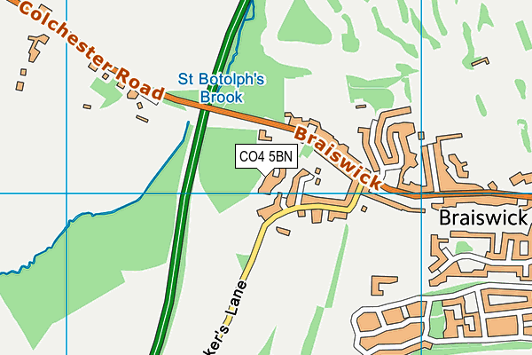 CO4 5BN map - OS VectorMap District (Ordnance Survey)