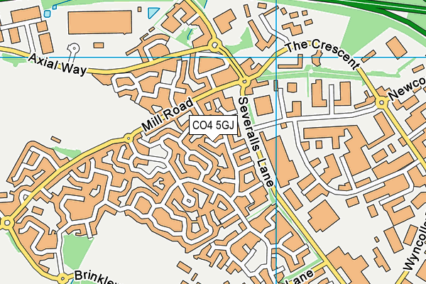 CO4 5GJ map - OS VectorMap District (Ordnance Survey)