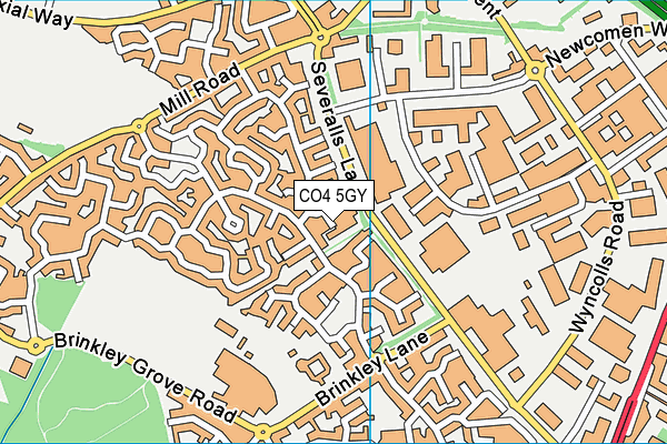CO4 5GY map - OS VectorMap District (Ordnance Survey)