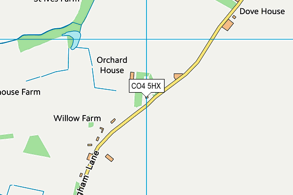 CO4 5HX map - OS VectorMap District (Ordnance Survey)