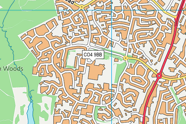 CO4 9BB map - OS VectorMap District (Ordnance Survey)