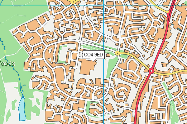 CO4 9ED map - OS VectorMap District (Ordnance Survey)