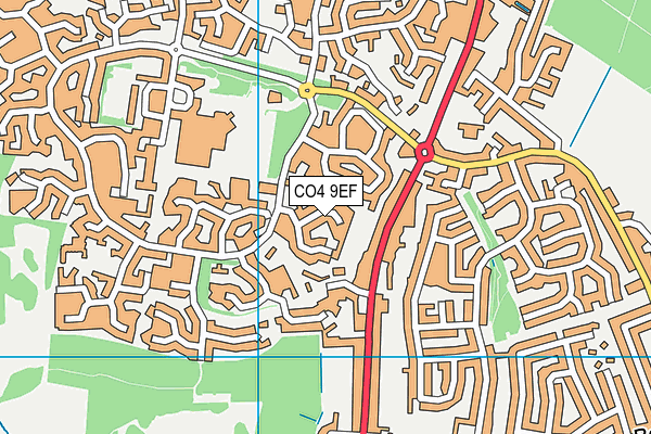 CO4 9EF map - OS VectorMap District (Ordnance Survey)