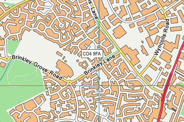 CO4 9FA map - OS VectorMap District (Ordnance Survey)