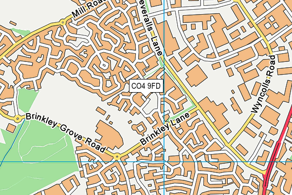 CO4 9FD map - OS VectorMap District (Ordnance Survey)