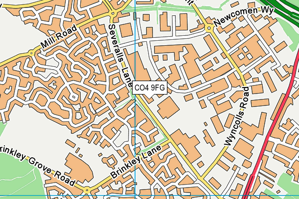CO4 9FG map - OS VectorMap District (Ordnance Survey)