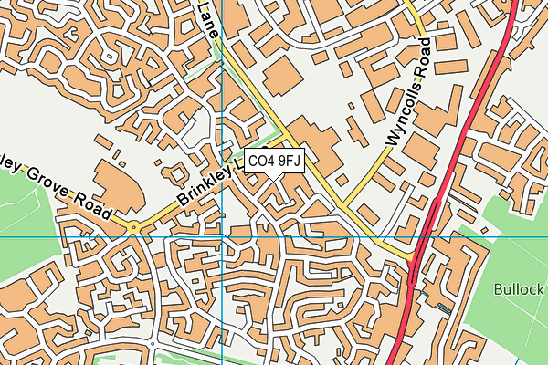 CO4 9FJ map - OS VectorMap District (Ordnance Survey)