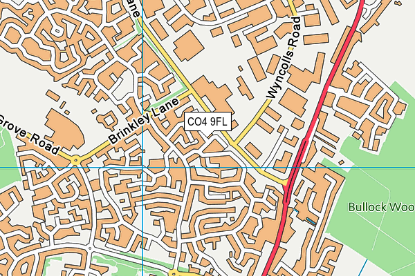 CO4 9FL map - OS VectorMap District (Ordnance Survey)