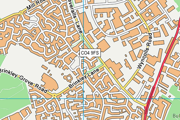 CO4 9FS map - OS VectorMap District (Ordnance Survey)