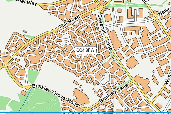 CO4 9FW map - OS VectorMap District (Ordnance Survey)