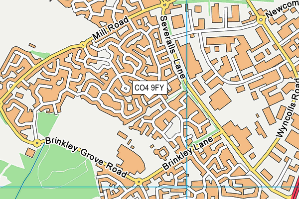 CO4 9FY map - OS VectorMap District (Ordnance Survey)