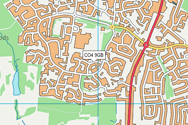 CO4 9GB map - OS VectorMap District (Ordnance Survey)