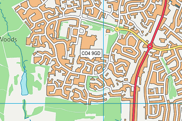 CO4 9GD map - OS VectorMap District (Ordnance Survey)