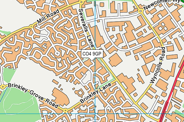 CO4 9GP map - OS VectorMap District (Ordnance Survey)