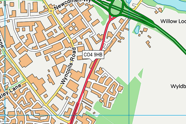 CO4 9HB map - OS VectorMap District (Ordnance Survey)