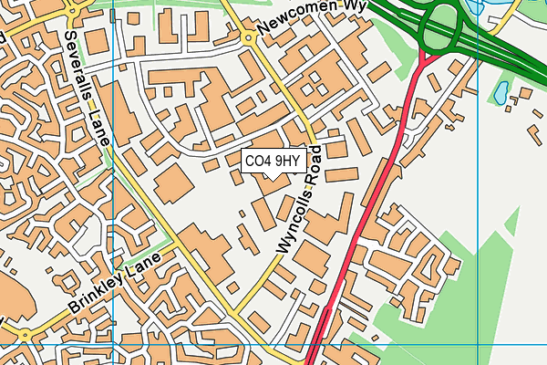 CO4 9HY map - OS VectorMap District (Ordnance Survey)
