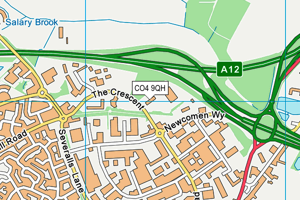 CO4 9QH map - OS VectorMap District (Ordnance Survey)