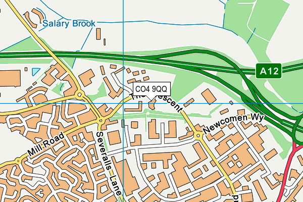 CO4 9QQ map - OS VectorMap District (Ordnance Survey)