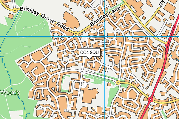 CO4 9QU map - OS VectorMap District (Ordnance Survey)