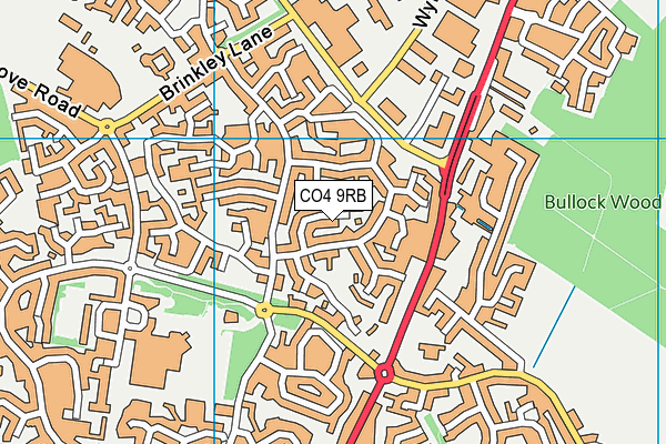 CO4 9RB map - OS VectorMap District (Ordnance Survey)
