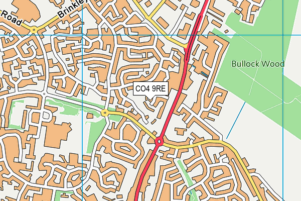 CO4 9RE map - OS VectorMap District (Ordnance Survey)