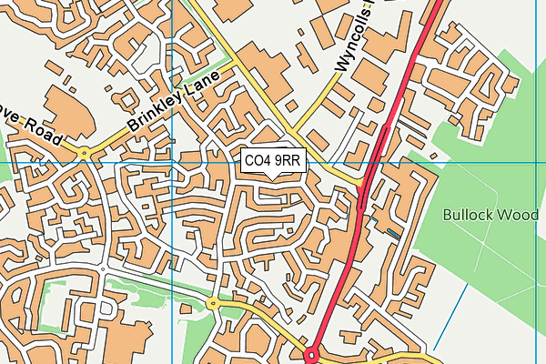 CO4 9RR map - OS VectorMap District (Ordnance Survey)