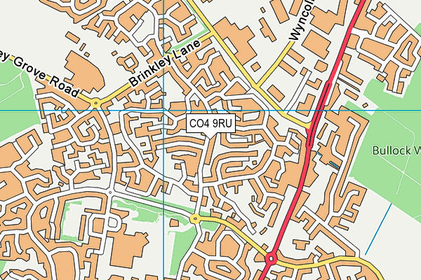 CO4 9RU map - OS VectorMap District (Ordnance Survey)