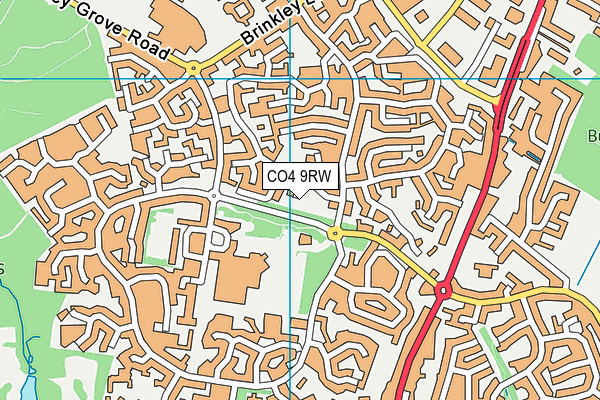 CO4 9RW map - OS VectorMap District (Ordnance Survey)