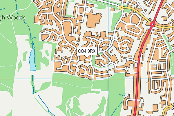 CO4 9RX map - OS VectorMap District (Ordnance Survey)