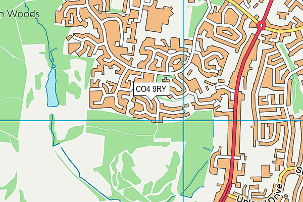 CO4 9RY map - OS VectorMap District (Ordnance Survey)