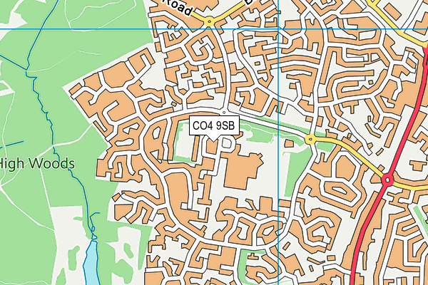 CO4 9SB map - OS VectorMap District (Ordnance Survey)