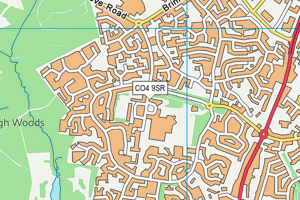 CO4 9SR map - OS VectorMap District (Ordnance Survey)