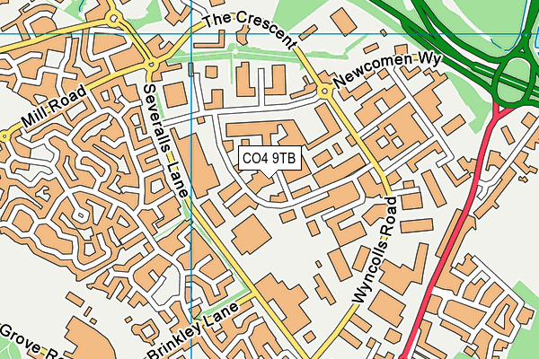 Crossfit Colchester map (CO4 9TB) - OS VectorMap District (Ordnance Survey)