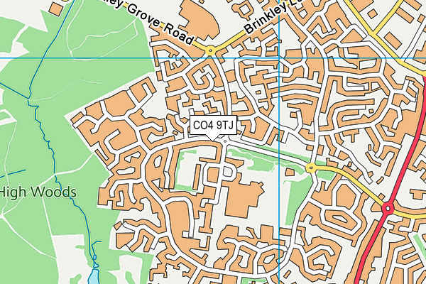 CO4 9TJ map - OS VectorMap District (Ordnance Survey)