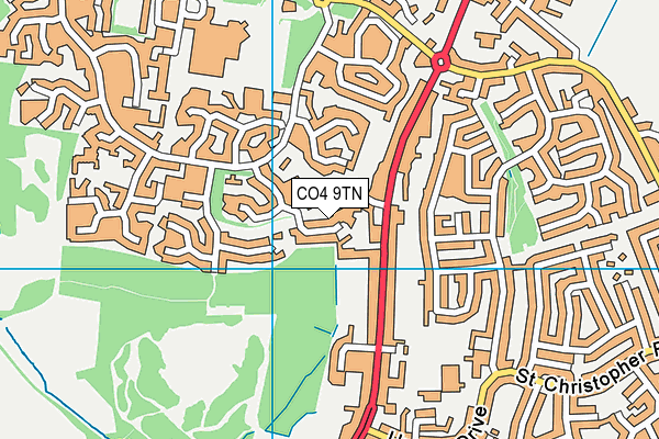 CO4 9TN map - OS VectorMap District (Ordnance Survey)