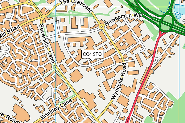 CO4 9TQ map - OS VectorMap District (Ordnance Survey)