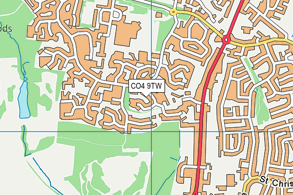 CO4 9TW map - OS VectorMap District (Ordnance Survey)